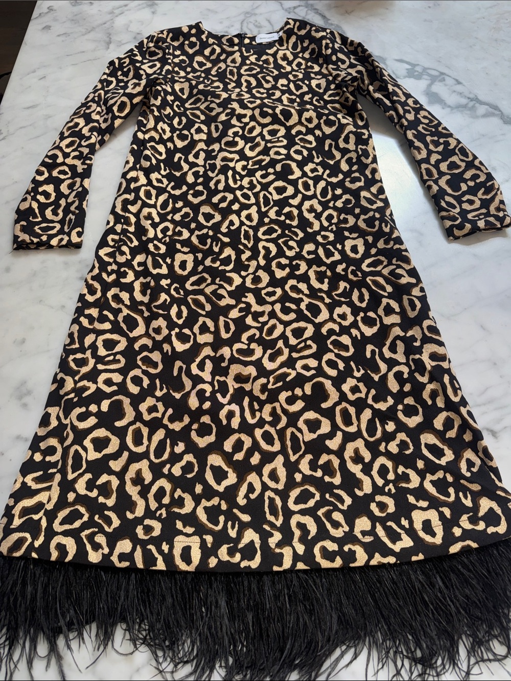 Eleanor Leftwich Metallic Cheetah Print Dress
